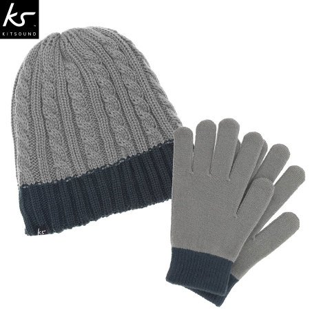 Bonnet audio KitSound avec Gants tactiles - Gris