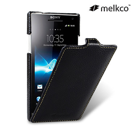 Housse en cuir Sony Xperia S Melko Premium Flip – Noire