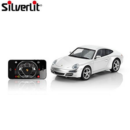 Voiture télécommandée par application Apple Porsche 911 Silverlit - Grise