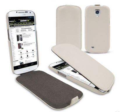 Housse Samsung Galaxy S4 Slimline Carbon Fibre Style - Blanche