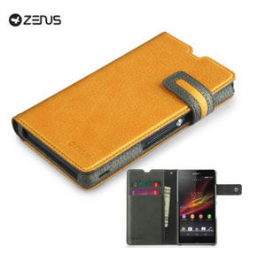 Housse Sony Xperia Z Zenus Masstige Color Edge Diary - Jaune