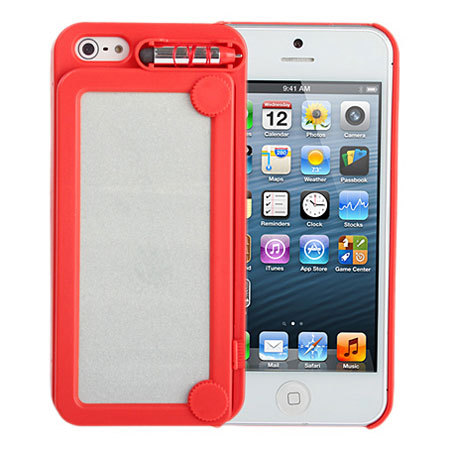 Coque iPhone 5 ardoise magique - rouge