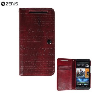 Housse HTC One Zenus Masstige Lettering Diary Series - Vin Rouge