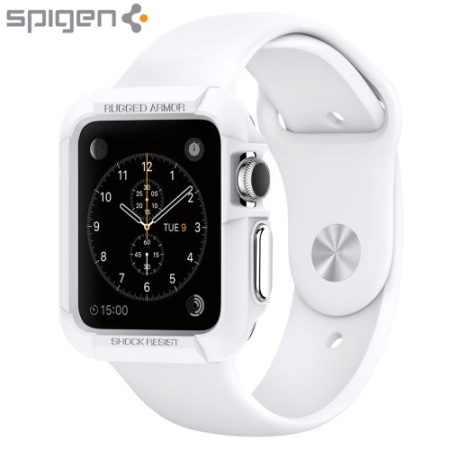 Coque Apple Watch Spigen Rugged Armor (38mm) - Blanche