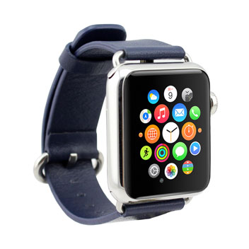 Bracelet pour Apple Watch (42mm) Cuir Véritable - Bleue