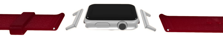 Adaptateur de Bracelet Apple Watch Sport Click Polymère - Noir 42mm 2